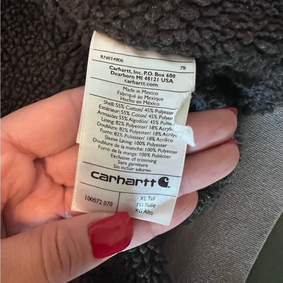 Carhartt Sherpa Lined Zip Front Hooded Sweatshirt 100072 *DISCONTINUED STYLE* - Picture 11 of 12